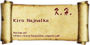 Kirs Hajnalka névjegykártya